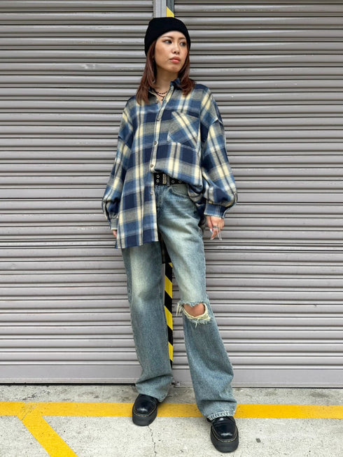 BIGシルエットチェックシャツ